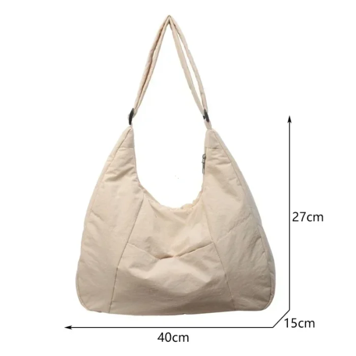 Trendy Women's Soft Cloth Shoulder Bag Solid Color Student 2025 Spring Y2k Casual Style Big Handbags Crossbody Bags for Women - Image 6