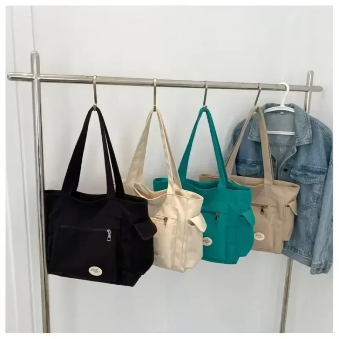 Women's Fashion Shoulder Bag Class Large Capacity Student Tote Bag 2023 New Canvas Commuter Handbag Women Bag - Image 5
