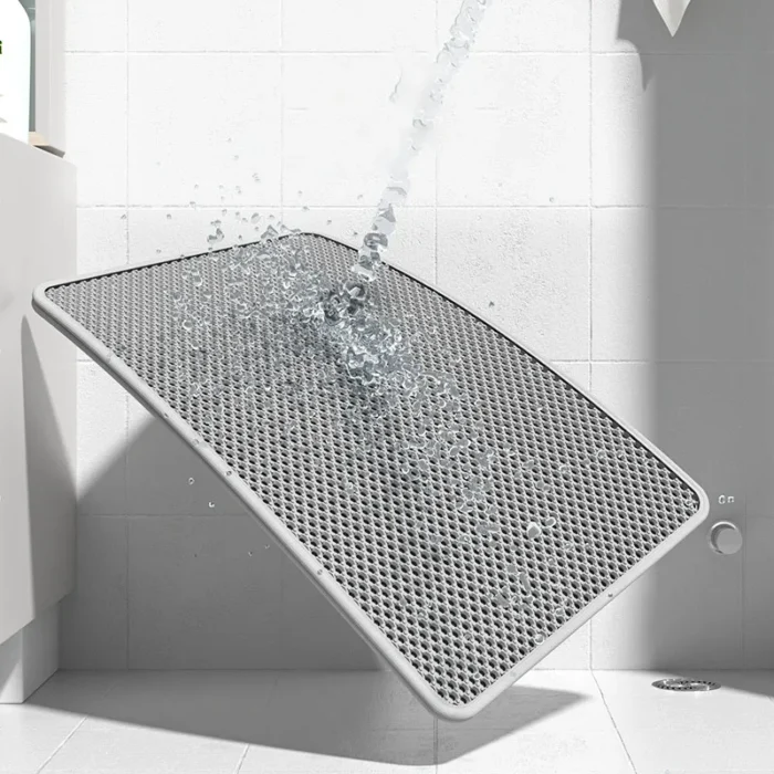 Cat Litter Mat Double Layer Waterproof Urine Proof Trapping Mat Easy to Clean Non-Slip Toilet Pad  Cat Scratch Pad Large Foot Pa - Image 6
