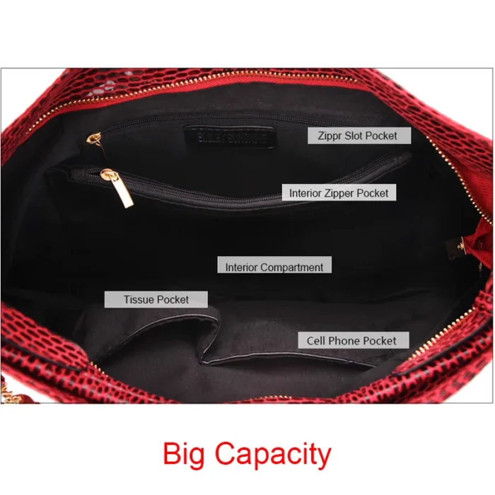 Gold Fashion Women Leather Handbags Female Shoulder Bag Ladies Luxury Hand Bags Purses and Hand bag Large Crossbody Bag Big Tote - Image 6
