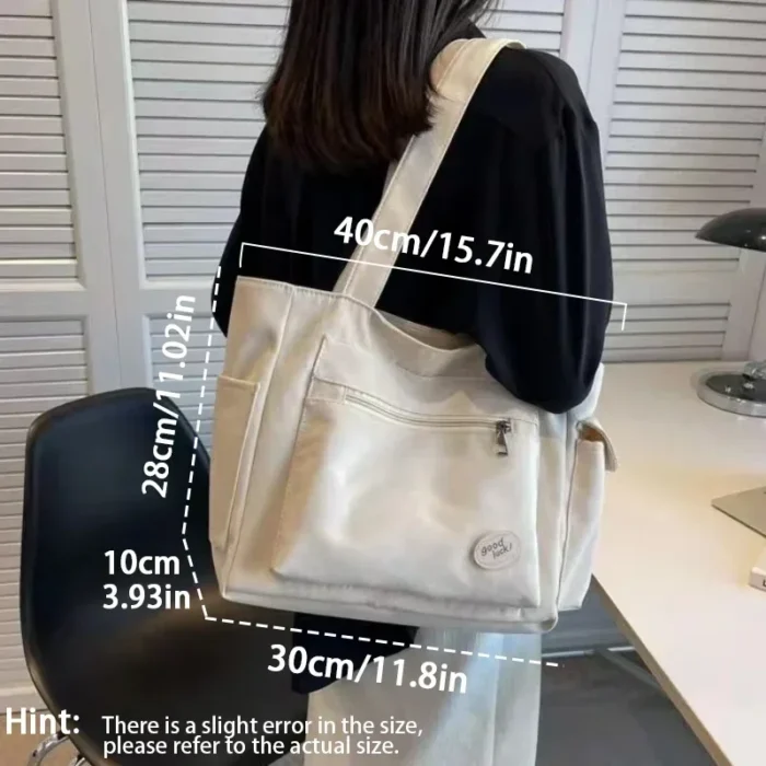 Women's Fashion Shoulder Bag Class Large Capacity Student Tote Bag 2023 New Canvas Commuter Handbag Women Bag - Image 4