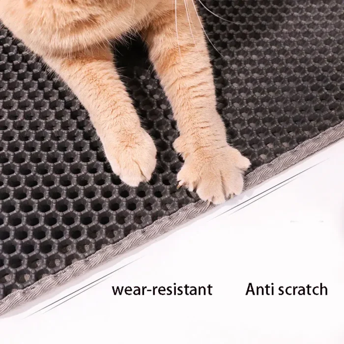 Cat Litter Mat Double Layer Waterproof Urine Proof Trapping Mat Easy to Clean Non-Slip Toilet Pad  Cat Scratch Pad Large Foot Pa - Image 3