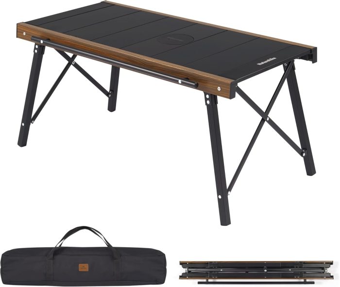 Naturehike Folding IGT Camping Table. Portable Outdoor IGT Cook System. Ultralight Aluminum Camp Table with Carry Bag for Car Camping Picnic RV Trip Patio Backyard BBQ