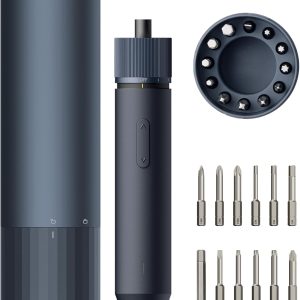 HOTO Electric Screwdriver Rechargeable. 3.6V Cordless Screwdriver Set USB-C. 3 Torque Settings. 1500mAh Battery. LED Light & 12 S2 Metal Bits for Furniture/Electrical Repairs