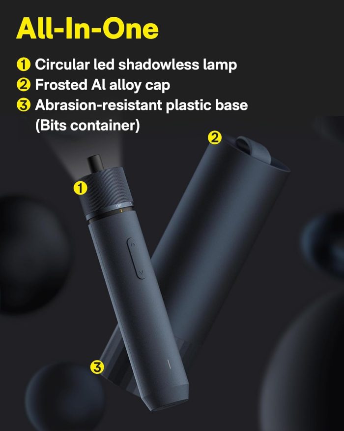 HOTO Electric Screwdriver Rechargeable. 3.6V Cordless Screwdriver Set USB-C. 3 Torque Settings. 1500mAh Battery. LED Light & 12 S2 Metal Bits for Furniture/Electrical Repairs - Image 6