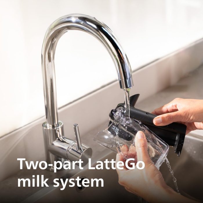 Philips 4400 Series Fully Automatic Espresso Machine – 12 Hot & Iced Coffees. Quick-to-Clean LatteGo Milk System. SilentBrew. QuickStart. Ceramic Grinder. Black Chrome (EP4444/90) - Image 8