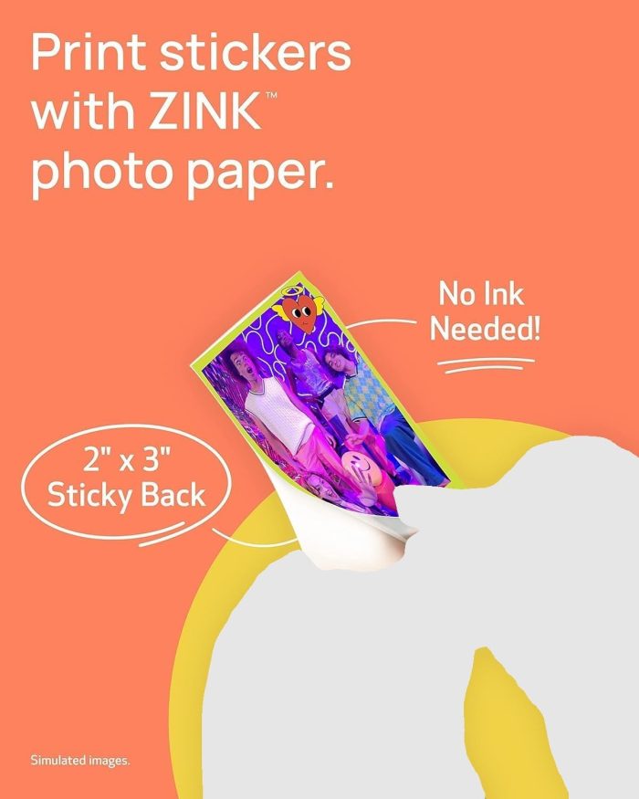 Canon Ivy 2 Mini Photo Printer (Pure White) - Bluetooth. Print from iOS & Android Devices. Bundle Incl. 110 Zink Sticky-Back Prints. LED Light Bar. Protective Case. and USB Cable - Image 2