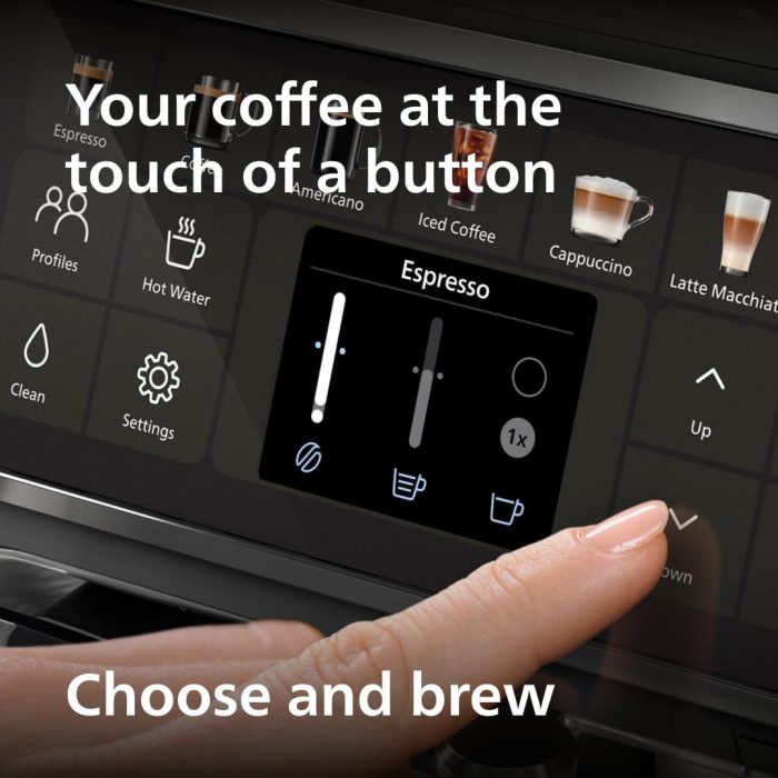 Philips 4400 Series Fully Automatic Espresso Machine – 12 Hot & Iced Coffees. Quick-to-Clean LatteGo Milk System. SilentBrew. QuickStart. Ceramic Grinder. Black Chrome (EP4444/90) - Image 5