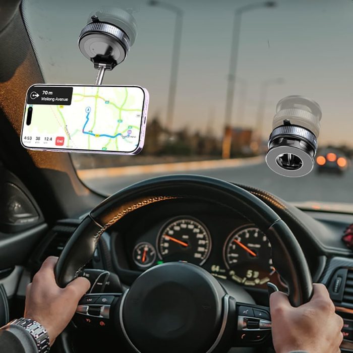 Ultra Strong N52 Magnetic Phone Holder. N52 Magnetic Phone Holder. Vacuum Suction Magnetic Phone Holder. Vacuum Magnetic Phone Stand. 360° Adjustable Ultra Vacuum Suction Cup Phone Mount (B) - Image 2