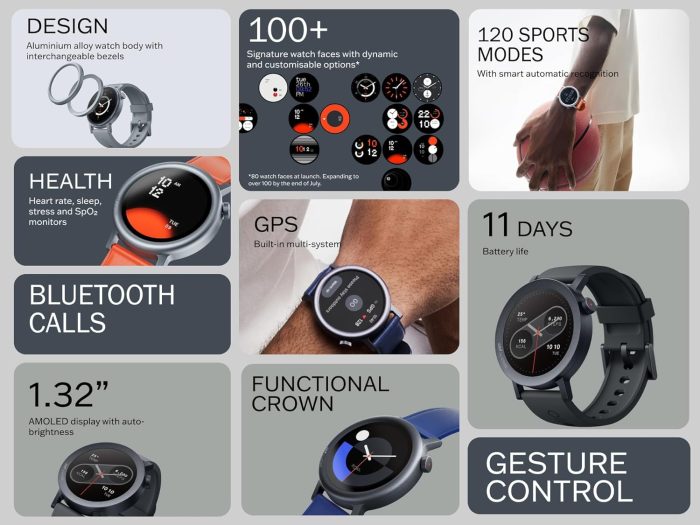 CMF by Nothing Watch Pro 2. 1.32 AMOLED Display. Built-in multi-system GPS. 120 Sports Modes. Smart Sleep Algorithm. Bluetooth calling with AI noise reduction. Ash Grey. Middle East Version - Image 3