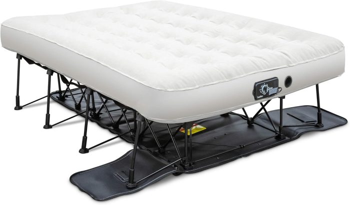 Ivation EZ-Bed (Full Size) Air Mattress with Frame & Rolling Case. Self Inflatable. Blow Up Bed Auto Shut-Off. Comfortable Surface AirBed. Best for Guest. Travel. Vacation. Camping
