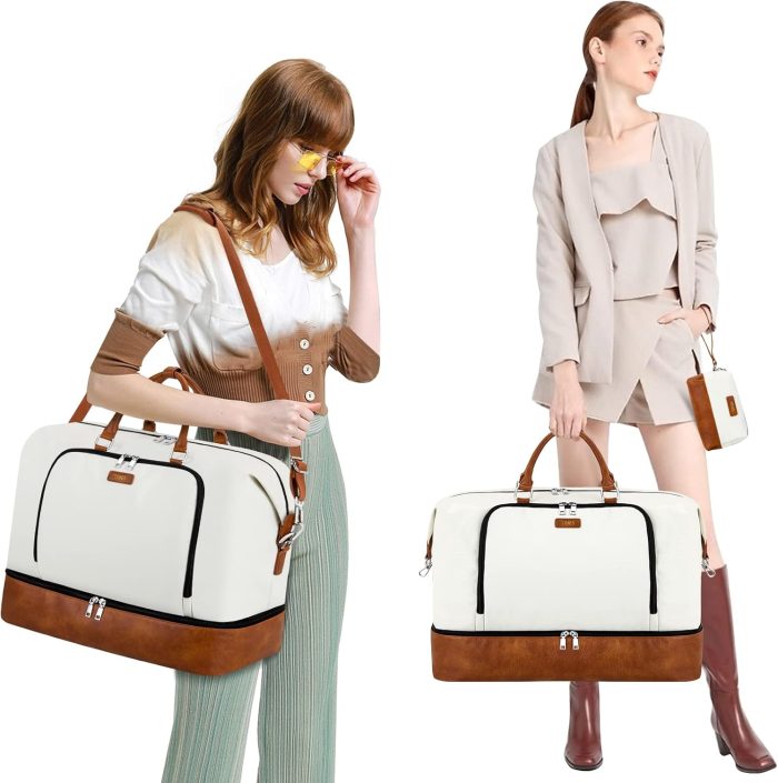 Travel Weekender Bag . Overnight Bag with Shoe Compartment Oversized Travel Duffel Bag Carry On Tote 21 - Image 2