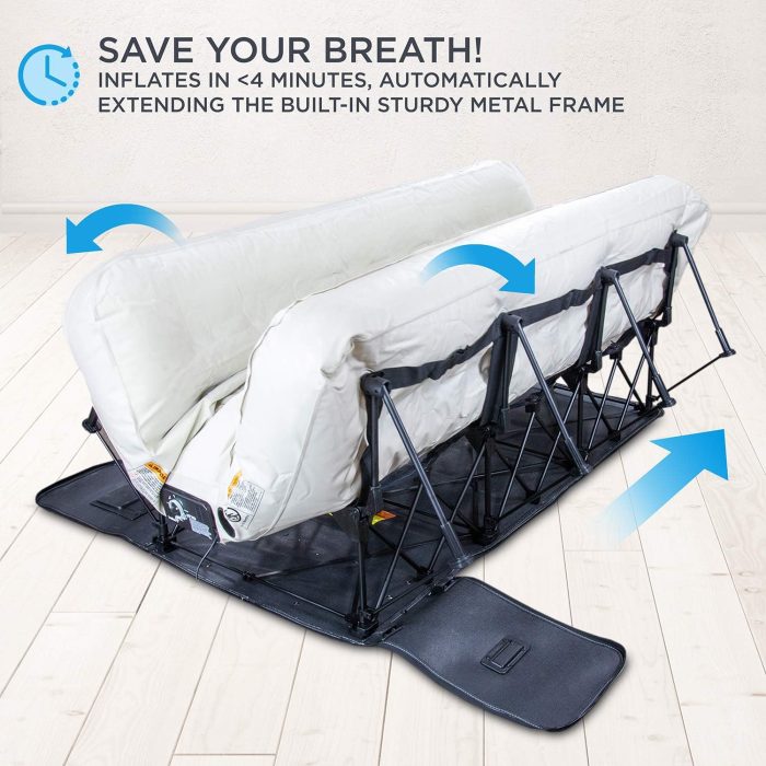 Ivation EZ-Bed (Full Size) Air Mattress with Frame & Rolling Case. Self Inflatable. Blow Up Bed Auto Shut-Off. Comfortable Surface AirBed. Best for Guest. Travel. Vacation. Camping - Image 2