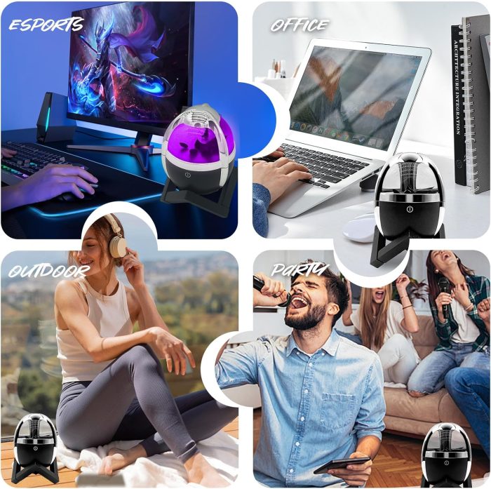 Dancing Ferrofluid Bluetooth Speaker 5.0 - Magnetic Fluid Music Visualizer. 360° Stereo Sound. Touch Control. Multi-Color LED Desk Decor. Unique Gift for Music Lovers - Image 7