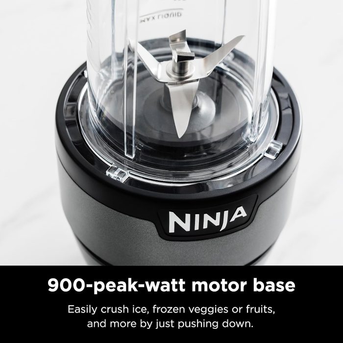 Ninja BN301 Nutri-Blender Plus Compact Personal Blender. 900-Peak-Watt Motor. Frozen Drinks. Smoothies. Sauces & More. (3) 20 oz. To-Go Cups. (2) Spout-Lids (1) Storage-Lid. Dishwasher Safe. Silver - Image 5