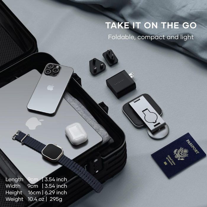 Satechi 3 in 1 Wireless Charging Station. Qi2 15W Magnetic. Foldable Travel Charger Station for iPhone 16/15/14/13/12. Apple Watch Ultra & Ultra 2 and Series 7-10 and AirPods Pro & Gen 4/3/2/1 - Image 5