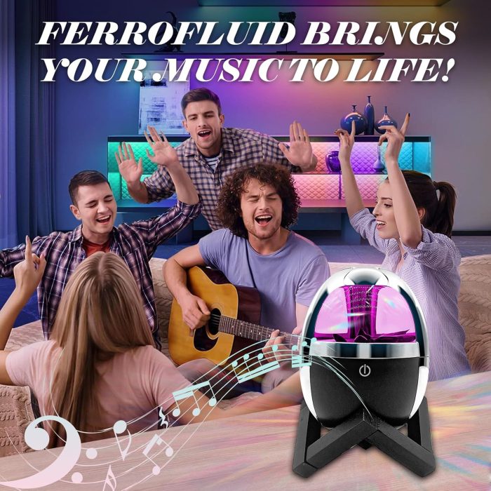 Dancing Ferrofluid Bluetooth Speaker 5.0 - Magnetic Fluid Music Visualizer. 360° Stereo Sound. Touch Control. Multi-Color LED Desk Decor. Unique Gift for Music Lovers - Image 9