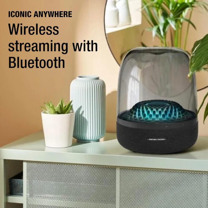 Harman Kardon Aura Studio 4 - Bluetooth Home Speaker - Superior Sound Performance - 5 Diamond-Effect Lighting Themes - Made with Recycled Materials - Image 6