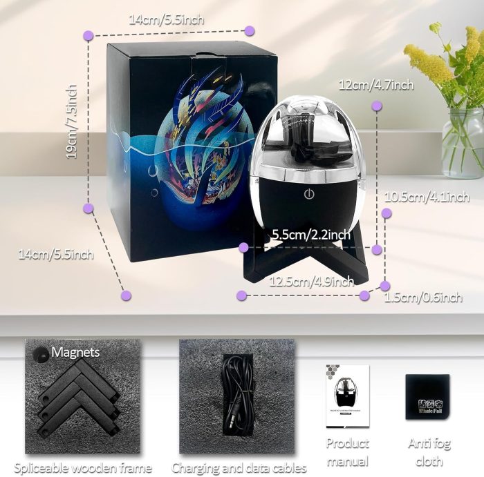 Dancing Ferrofluid Bluetooth Speaker 5.0 - Magnetic Fluid Music Visualizer. 360° Stereo Sound. Touch Control. Multi-Color LED Desk Decor. Unique Gift for Music Lovers - Image 5