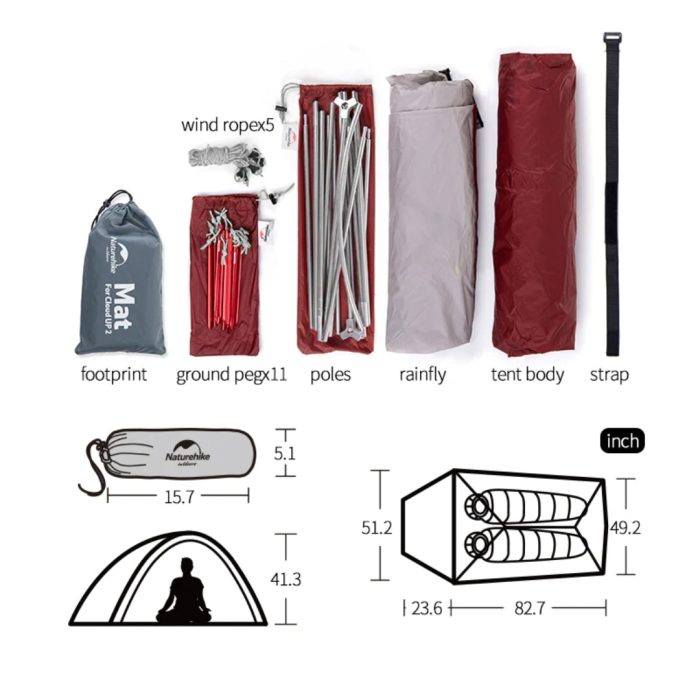 NatureHike Cloud Up 2 Lightweight Tent 2 Persons - Image 12
