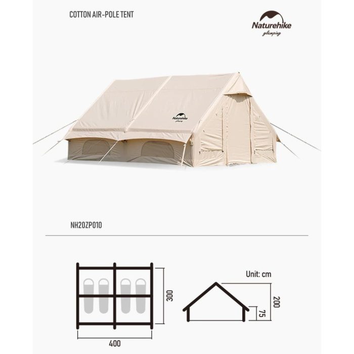 Naturehike Extend Air 12.0 Cotton Inflatable Tent + Mat - Image 2
