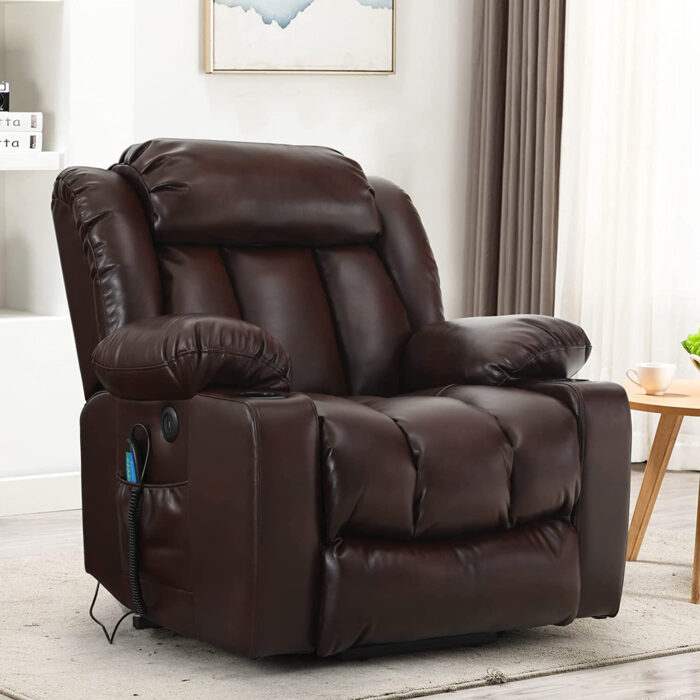 💥Clearance Sale🔥 Mcombo Electric lift Recliner sofa with massage and heating functions, 3 positions, 2 side pockets and cup holders, USB ports! - Image 6