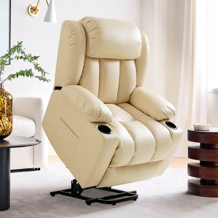 💥Clearance Sale🔥 Mcombo Electric lift Recliner sofa with massage and heating functions, 3 positions, 2 side pockets and cup holders, USB ports! - Image 11