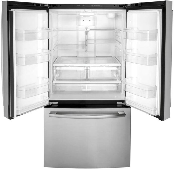 GE GNE27JYMFS 36" French Door Refrigerator with 27 cu. ft. Total Capacity Energy Star LED Lighting Internal Water Dispenser Spill-Proof Shelves in Fingerprint Resistant Stainless Steel - Image 8