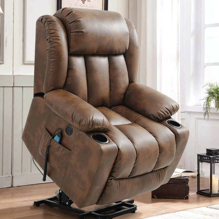 💥Clearance Sale🔥 Mcombo Electric lift Recliner sofa with massage and heating functions, 3 positions, 2 side pockets and cup holders, USB ports! - Image 17