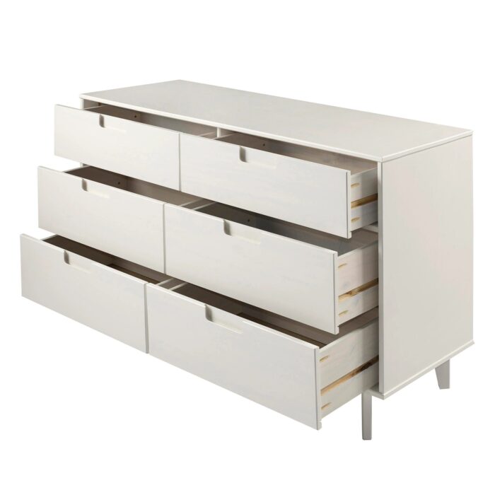 6-Drawer Caramel Mid Century Modern Wood Dresser - Image 6