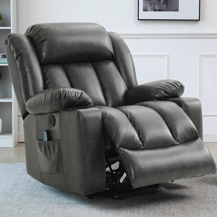 💥Clearance Sale🔥 Mcombo Electric lift Recliner sofa with massage and heating functions, 3 positions, 2 side pockets and cup holders, USB ports! - Image 10