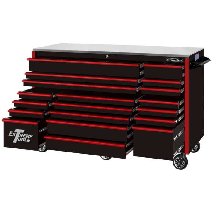 Extreme Tools 72″ x 30″, 19 Drawer Roller Cabinet with 250 lbs. drawer slides, RX 250 Series - Image 8
