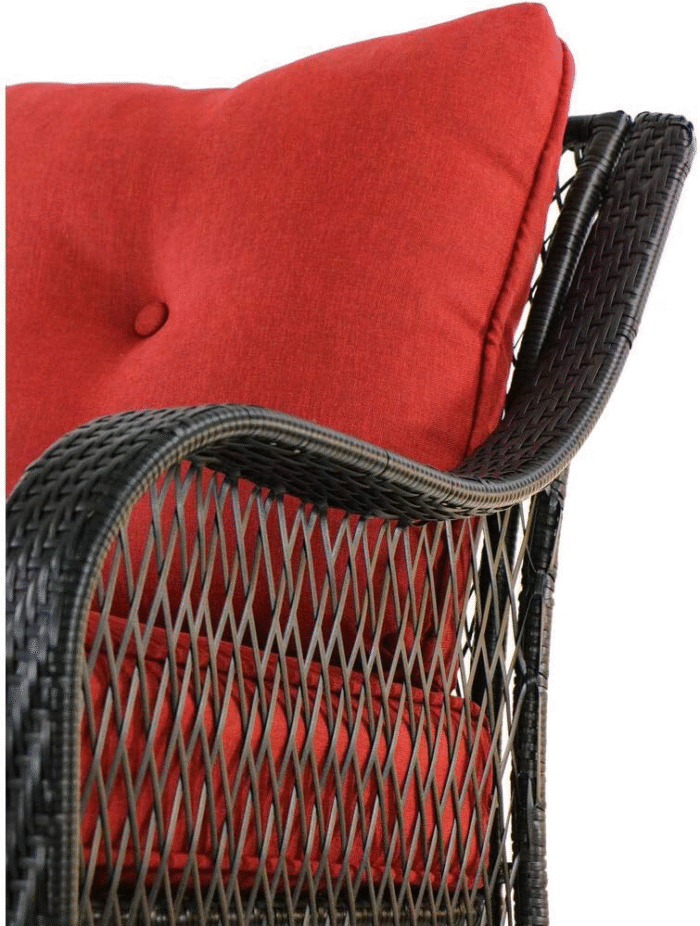 Hanover Orleans 5-Piece Steel Patio Fire Pit Conversation Set with Cushions, Swivel Gliders and Square Fire Pit Table - Image 6