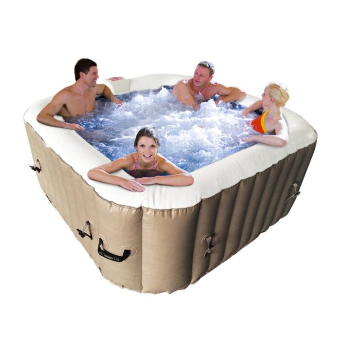 ALEKO Aleko 4 - Person 130 - Jet Square Inflatable Hot Tub - Image 2