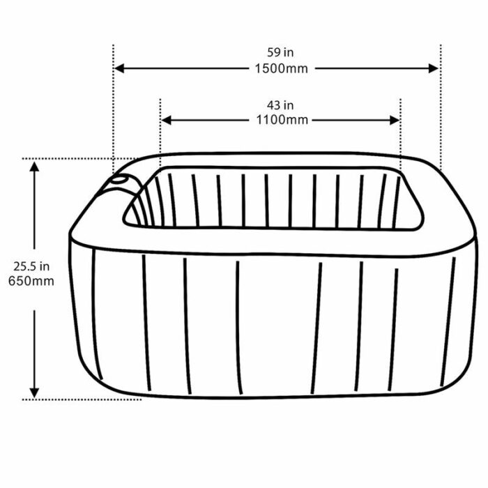 ALEKO Aleko 4 - Person 130 - Jet Square Inflatable Hot Tub - Image 11