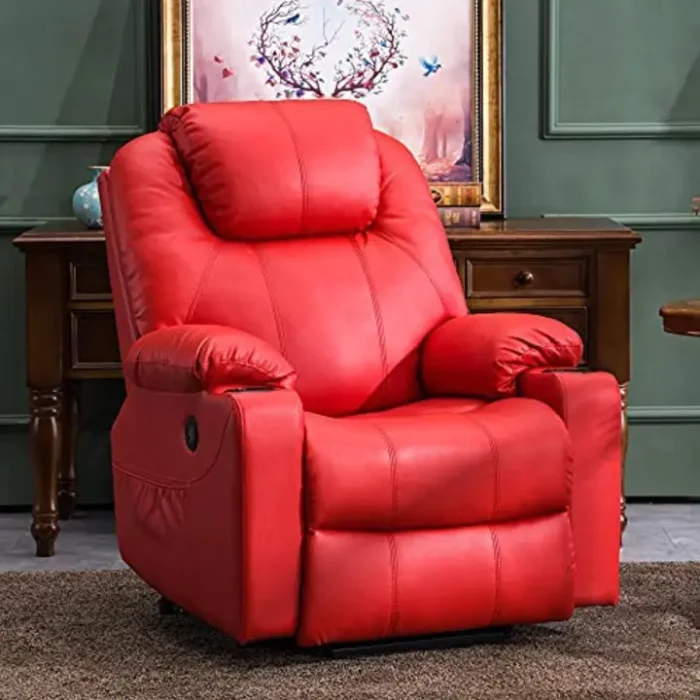 💥Clearance Sale🔥 MCombo Large Lay Flat Dual Motor Power Lift Recliner Chair Sofa with Massage and Heat, USB Ports, Cup Holders, Extended Footrest！ - Image 10