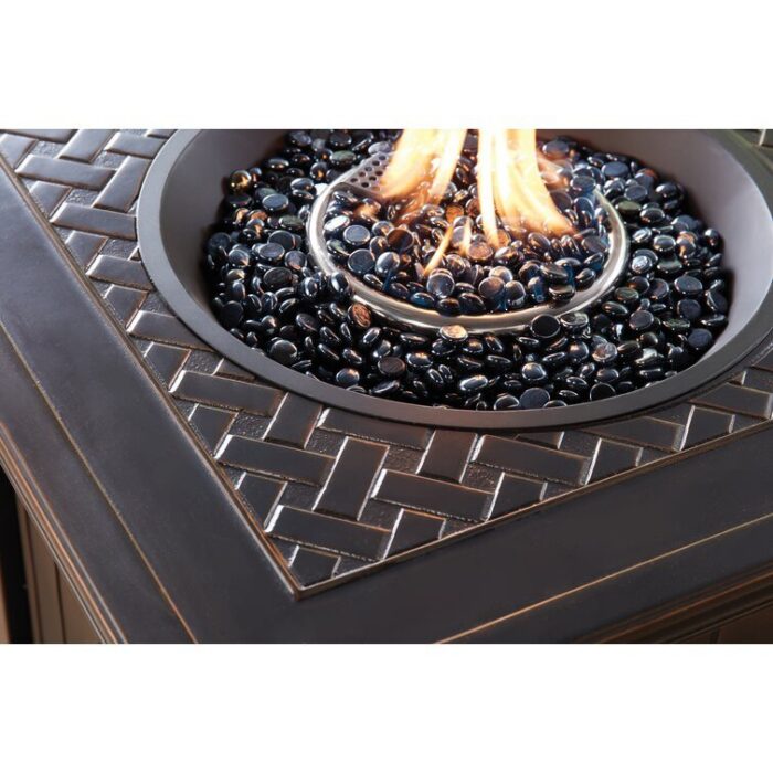 5-Piece Steel Patio Fire pit Conversation Set with Sahara Sand Cushions and 26 in. Square Fire pit Side Table - Image 18