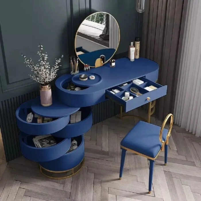Makeup Vanity Dressing Table With Swivel Cabinet Mirror & Stool Included - Image 11
