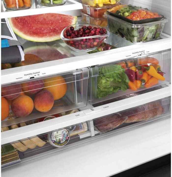 GE GNE27JYMFS 36" French Door Refrigerator with 27 cu. ft. Total Capacity Energy Star LED Lighting Internal Water Dispenser Spill-Proof Shelves in Fingerprint Resistant Stainless Steel - Image 11