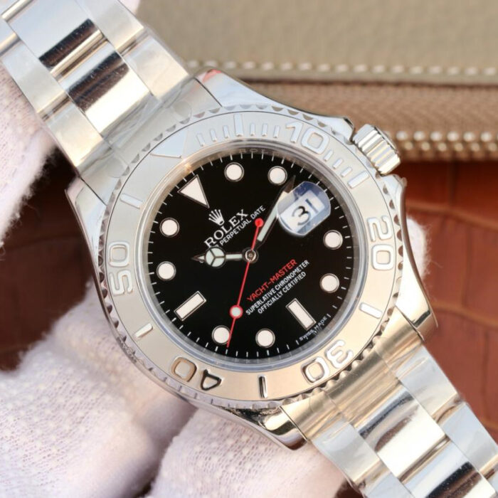 YACHT MASTER 1 PURE SILVER ( BLACK & WHITE DIAL ) STAINLESS STEEL 40MM - Image 10