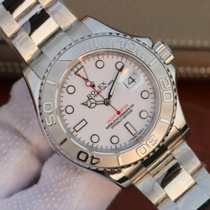 YACHT MASTER 1 PURE SILVER ( BLACK & WHITE DIAL ) STAINLESS STEEL 40MM - Image 12