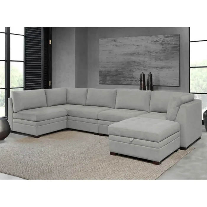 Thomasville Tisdale Fabric Sectional with Storage Ottoman - Image 12