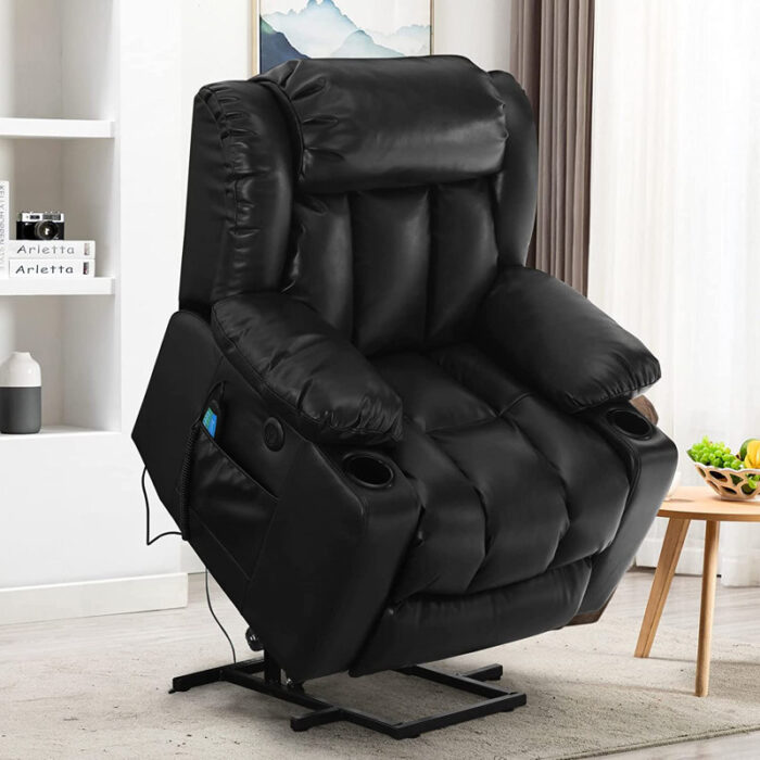 💥Clearance Sale🔥 MCombo Large Lay Flat Dual Motor Power Lift Recliner Chair Sofa with Massage and Heat, USB Ports, Cup Holders, Extended Footrest！ - Image 3