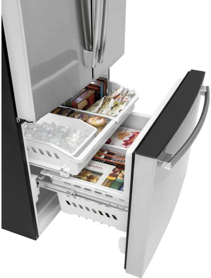 GE GNE27JYMFS 36" French Door Refrigerator with 27 cu. ft. Total Capacity Energy Star LED Lighting Internal Water Dispenser Spill-Proof Shelves in Fingerprint Resistant Stainless Steel - Image 6