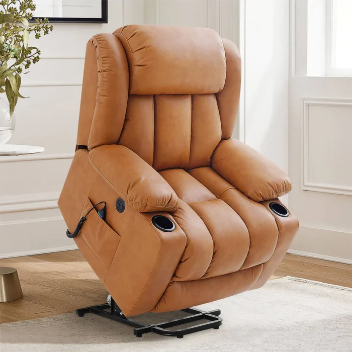 💥Clearance Sale🔥 Mcombo Electric lift Recliner sofa with massage and heating functions, 3 positions, 2 side pockets and cup holders, USB ports! - Image 15