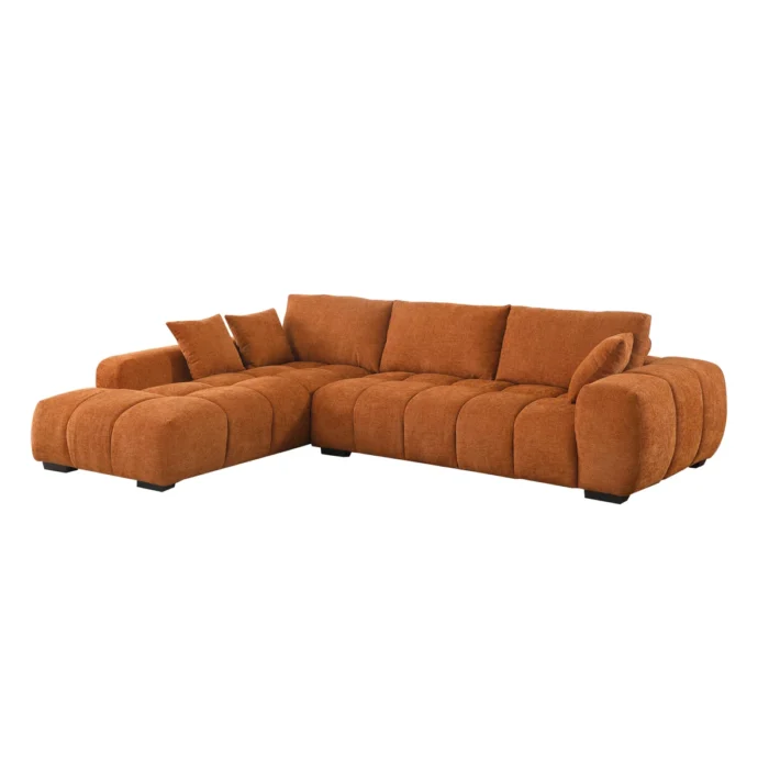 Swapan Modern Chenille Couch Sofa Sectional with Deep Tufted Seat - Image 2
