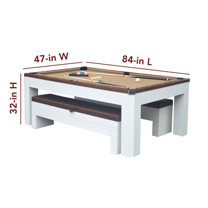 Newport 7-ft Pool Table Combo Set with Benches - Image 30