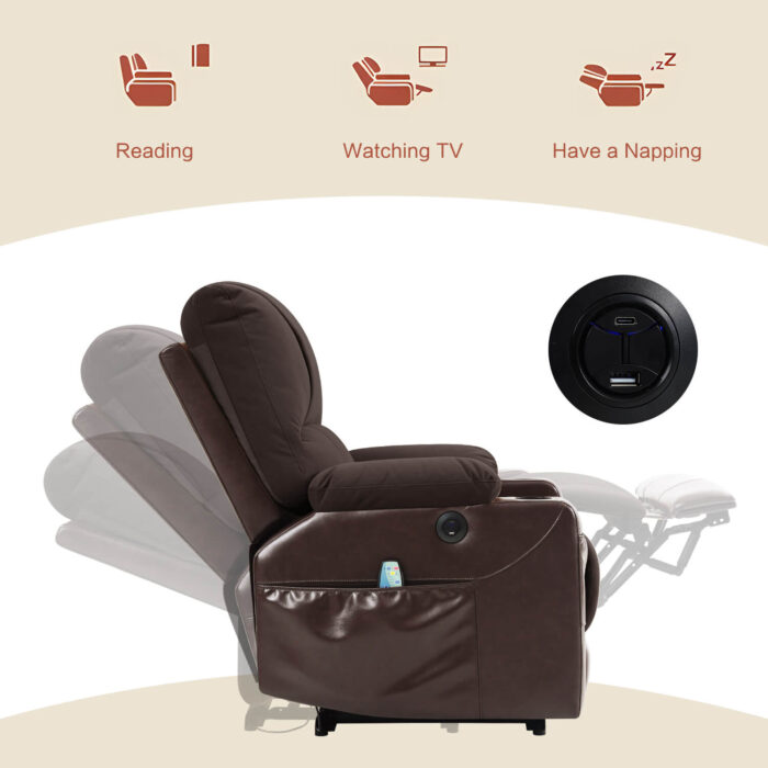 Power Recliner Chair with Heat and Massage, Wall Hugger - Image 9