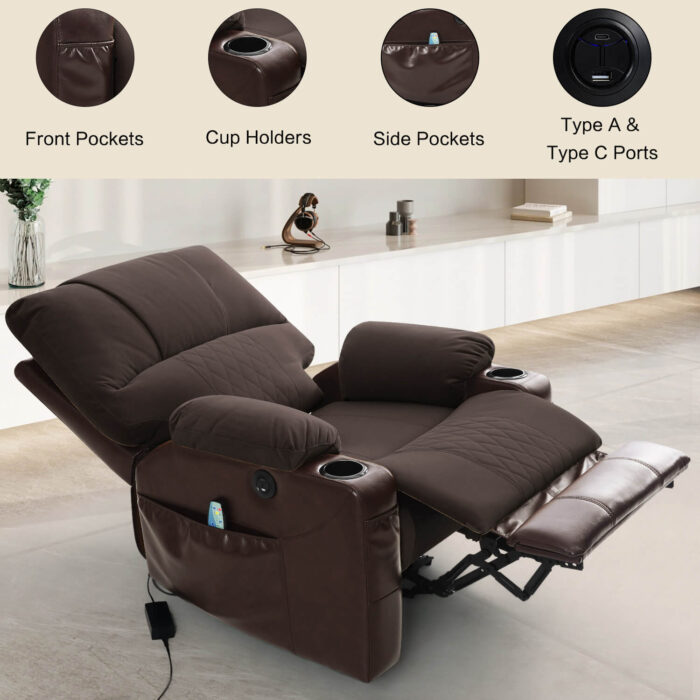 Power Recliner Chair with Heat and Massage, Wall Hugger - Image 10