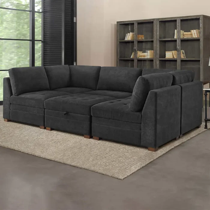 Thomasville Tisdale Fabric Sectional with Storage Ottoman - Image 2